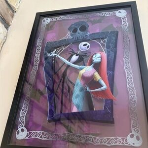 Disney Jack and Sally Framed Art with Purple and Black